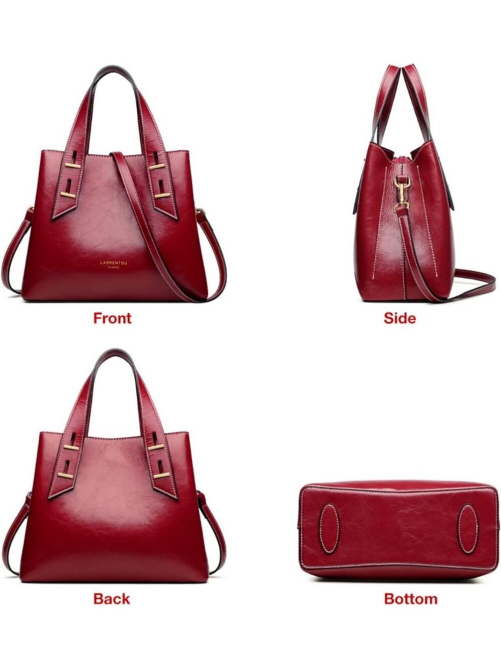 Stylish Genuine Leather Crossbody Satchel Handbags for Women - Versatile Tote - Picture 8 of 9
